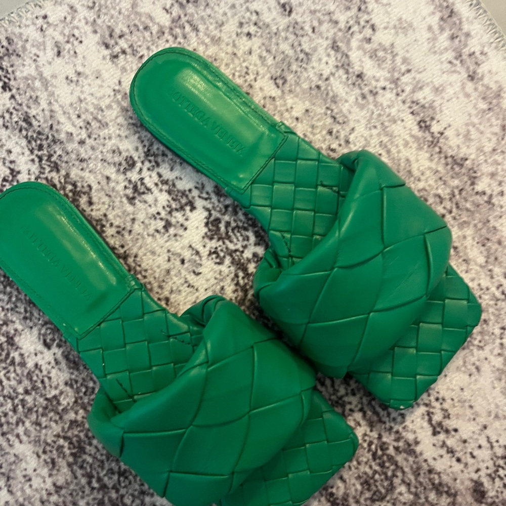 Bottega Veneta Emerald Woven Mules